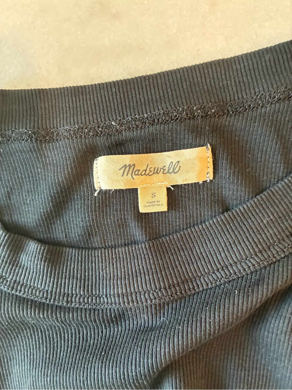 Madewell Black Ribbed Crop Tank - Picture 2 of 5